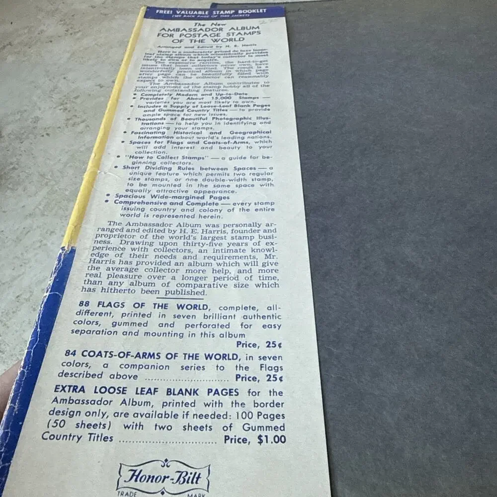 1953 H. E. Harris Stamp Ambassador World Stamp Album